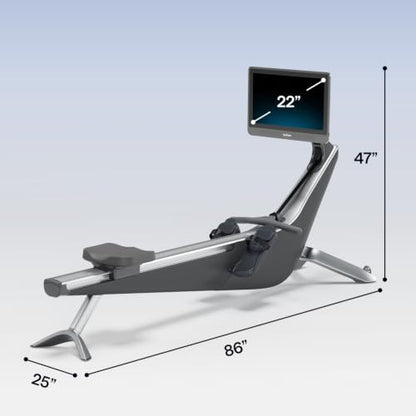 Hydrow Origin Rowing Machine for Home with Immersive 22'' Rotating HD Touchscreen - Live Row Machine Home Workout, Magnetic Drag Technology, 375lb Weight Capacity Rower - 30-Day Trial & Year Warranty