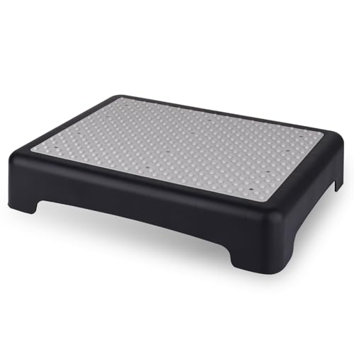 One Step Stool for Adults & Seniors, Indoor/Outdoor Portable Stair Assist, Platform Step, Non-Slip Bathroom, Step Stool for Car, Bedside, Office, Shower, Stairs, Bed, 450lbs Capacity (Grey)