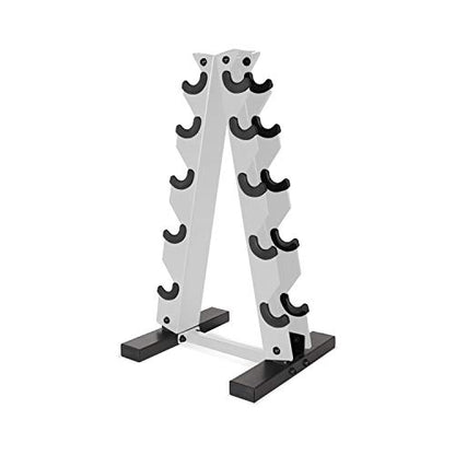 Cap Dumbbell Rack for Home Gym, Space-Saving Free Weight Rack, Compact Weight Storage Rack for Hex Dumbbells, 3-Tier & 5-Tier Options, 80-200lb Capacity - color: White
