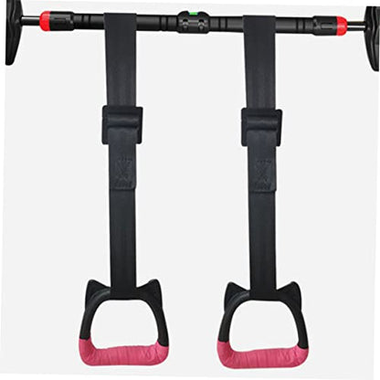 Adjustable Gymnastics Rings Set for Kids Sturdy Fitness Supply with Straps Indoor Pull-Up Exercise Equipment