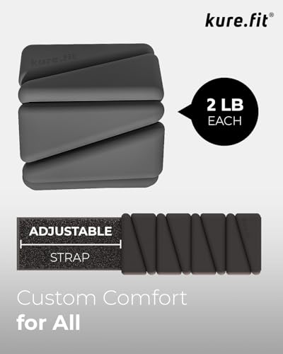Pilates Weight | Wrist & Ankle Weights for Women | Weighted Bangles | 1LB/ 2LB Each (Set of 2) - color: Black, size: 2 LB
