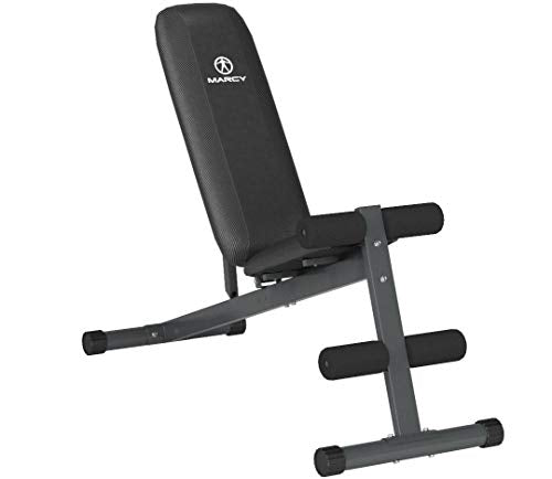 Marcy Exercise Utility Bench for Upright, Incline, Decline, and Flat Exercise SB-261W , Black , 42.00 x 19.00 x 51.00 inches