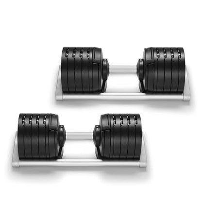 SMRTFT NUOBELL Adjustable Dumbbells 5–100 lb Set | Original NUOBELL | 26 Weights in 1 for Home Gym Strength Training | Steel-Knurled Handle | Space-Saving Dumbbell Set of 2 | 2-Year Warranty - color: Black