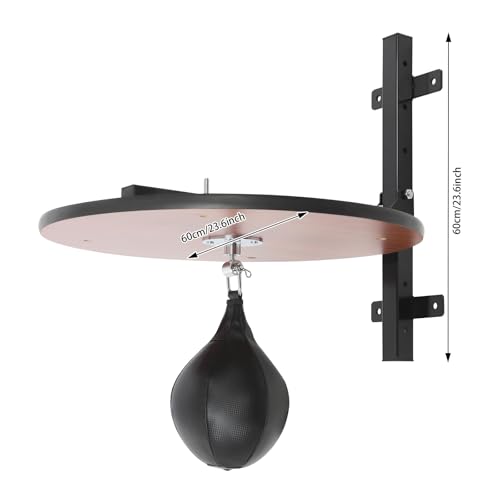 Heavy Duty Adjustable Speed Bag Platform Kit with Punching Ball, Wall Mounted Fitness Ball Boxing Reaction Training Equipment,Speed Bag Platform for Punching, Training, Boxing, Exercise - color: Black 2