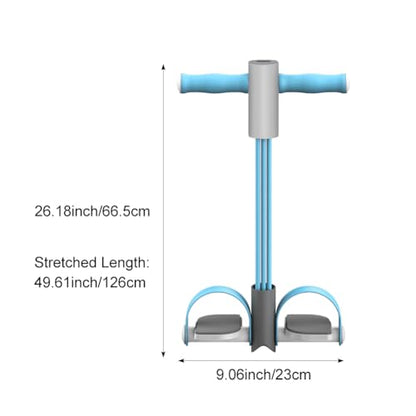 Abdominal Trainer, Sit-Up Training Equipment, 6 Tubes Fitness Elastic Pull Rope, Tension Rope Pull Up Pilate Foot Pedal Resistance Band Workout Tool Ab Shaper