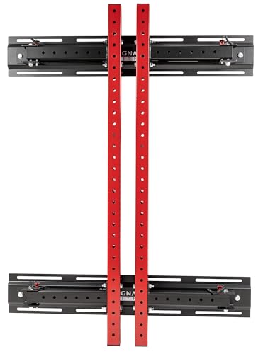 Hulkfit 3x3 Wall-Mount Foldable Power Cage with Pull-Up Bar & J-Hooks - Space-Saving Home Gym Rack - Black