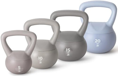 bintiva Soft Kettlebells - Sea and Iron Sand Filled Weights for Women and Men - Color Coded Kettle Bell Sets