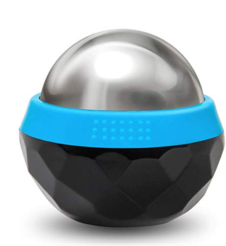 Cold Massage Roller Ball, Cryosphere Cold Massage Ball- Heat Therapy & Cold Therapy Relief with Cold Gel Core- Helps with Muscles Recovery and Inflammation for Shoulders, Neck (Black Blue) - color: Black Blue