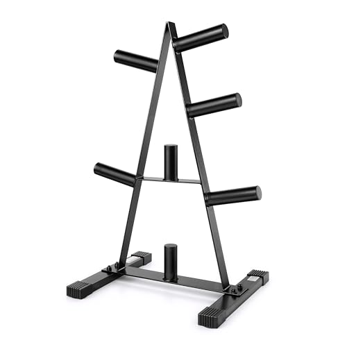 CAP 2-Inch Olympic Plate Tree Rack for Home Gym, Heavy-Duty A-Frame Weight Plate Storage Rack, Space-Saving Plate Organizer Stand, 5-Post & 7-Post, 300lb & 500lb Weight Capacity - style: 7 Posts