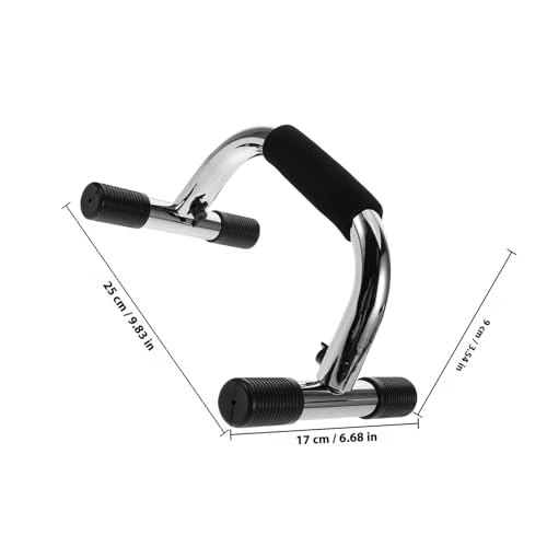 VICASKY Push up Bars and Handles for Floor Upper Body Workout, Steel Pushup Stand with Non-slip Base, Silver Calisthenics Equipment for Home Gym Strength Training