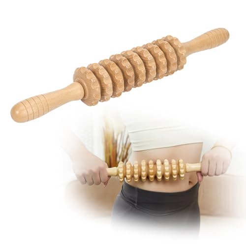 Wood Massage Roller Muscle Roller Cellulite Massage Tool Fascia Blaster Lymphatic Drainage Massager Wood Therapy Massage Tools for Deep Tissue Muscle Relief Recovery(9-Wheel) - style: 9-Wheel Massager