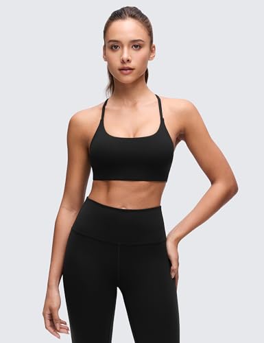 CRZ YOGA Butterluxe Twist Back Sports Bras - color: Black, size: X-Large