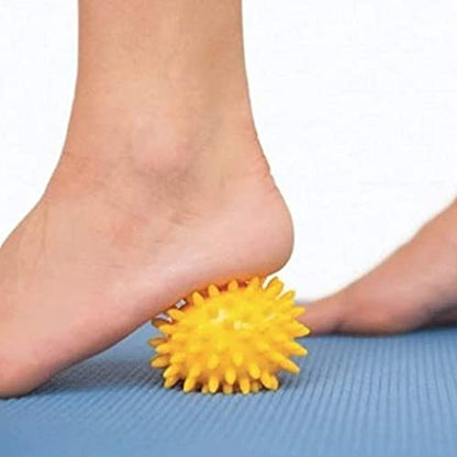 2-Pc Spiky Massage Ball Rollers Set in Yellow