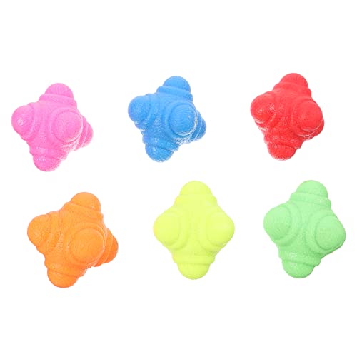 6Pcs Hexagonal Reaction Balls for Indoor Training Agility Reflex Practice Coordination Reaction Speed Multi Sport Fitness Tool Bright Colors