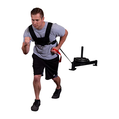 Weight SlBody-Solid Tools Sled Harness - Fully Adjustable Weight Sled Harness, One-Size-Fits-All with Quick-Release Strap Harness with Quick Release