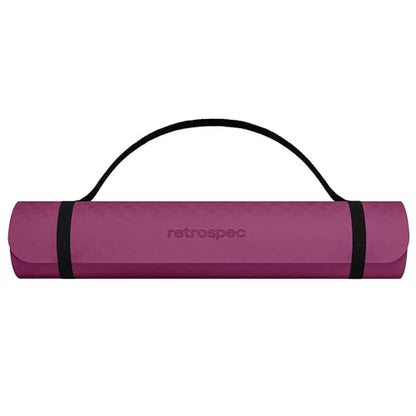 Retrospec Zuma Yoga Mat 6mm Thick Non-Slip TPE Exercise Mat | Cushioned Workout Mat for Yoga Pilates and Home Stretching | 72 x 24 with Carrying Strap