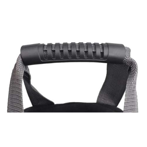 Canvas Adjustable Kettlebell Sandbag with Ergonomic Handle for Home Gym Fitness, Empty Fillable Weight Bag 0-35lbs for Strength Training Black