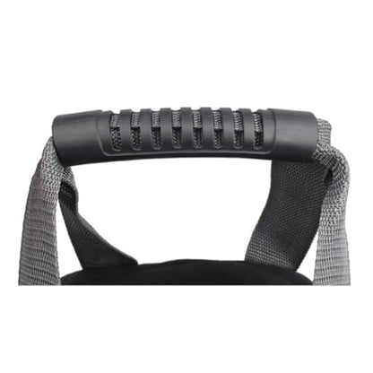 Canvas Adjustable Kettlebell Sandbag with Ergonomic Handle for Home Gym Fitness, Empty Fillable Weight Bag 0-35lbs for Strength Training Black