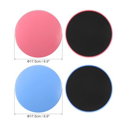 PATIKIL Core Sliders for Working Out 6.9", 8 Packs Dual Sided Exercise Sliders Fitness Workout Discs Strength Slides Discs for Gym Carpet Hardwood Floor, Pink/Blue