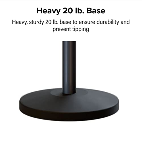 Cline Post and Rope Stanchion Set - Elegant Black Design with Sloped Base and Ball Top - Includes (2) Posts