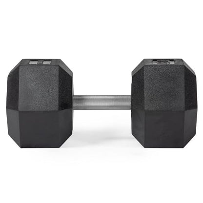 Titan Fitness Free Weights, Rubber Coated Hex Dumbbell, Straight Stainless Steel Handle, Strength Training, Full Body Workout - style: 85 pound Pair