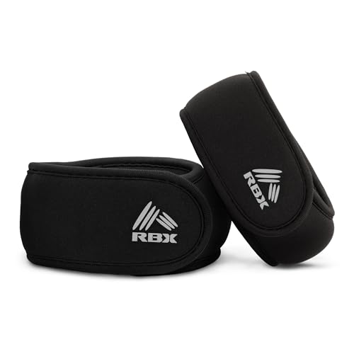RBX Wrist & Ankle Weights Set (2LB Pair/1LB Each), Adjustable Comfort Fit for Training & Toning - color: Black