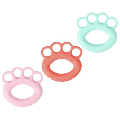 3Pcs Hand Strengthener Grip Rings Set with Silicone Finger Trainers, 10Lb Pink, 20Lb Mint, 30Lb Orange for Finger Exercise, Hand Rehabilitation, and Strength Training