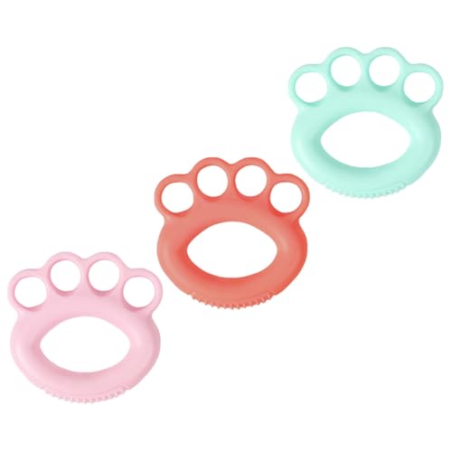 3Pcs Hand Strengthener Grip Rings Set with Silicone Finger Trainers, 10Lb Pink, 20Lb Mint, 30Lb Orange for Finger Exercise, Hand Rehabilitation, and Strength Training