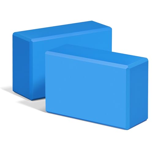 Yoga Blocks 2 Pack, 9"x6"x3" High-Density EVA Foam Yoga Block, Non-Slip Yoga Blocks for Yoga, Pilates Meditation, Stretching and Toning, Supportive, Latex-Free