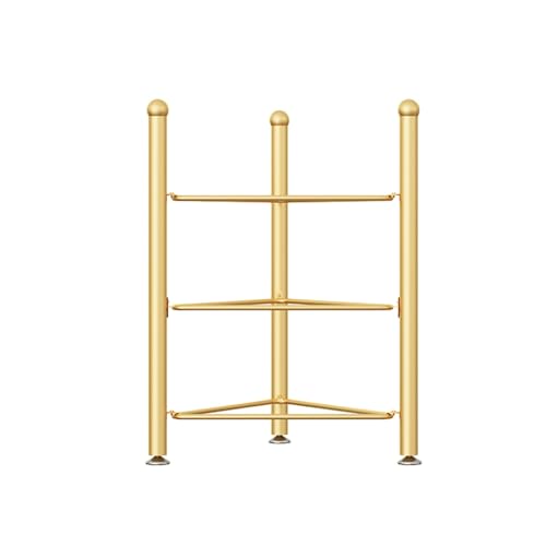 3/5/6/7 Tier Floor Stand Storage Organizer Exercise Half Balance Ball Storage Rack, Home Gym Workout Equipment for Bosu Slam Bowling Medicine Balls - color: Gold, size: 3 layer - 27.5in