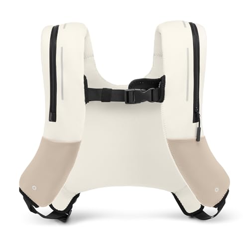 ZULU Weighted Vest Machine Washable Fresh Layer™ for Women & Men for Walking, Running & Strength Training, Phone Pockets, Adjustable Reflective Straps | 12lbs, 16lbs, 20lbs - color: Limestone, style: 16lbs