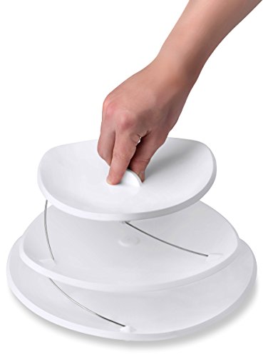 Masirs Collapsible 3-Tier Party Tray: Decorative Design Folds for Minimal Storage. an Elegant Serving Tray for Sandwiches, Cake, Sliced Cheese, and Deli Meat. - size: Party Tray, style: Party Tray