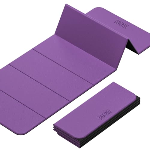 Foldable Yoga Mat (12mm) Exercise Mats for Home Workout,Comfortable and Durable,Thick-Portable Folding Mat,Non Slip,Pilates Mat Thick,Outdoor Use,Meditation,Travel,Camping（71"x24" x0.47"）