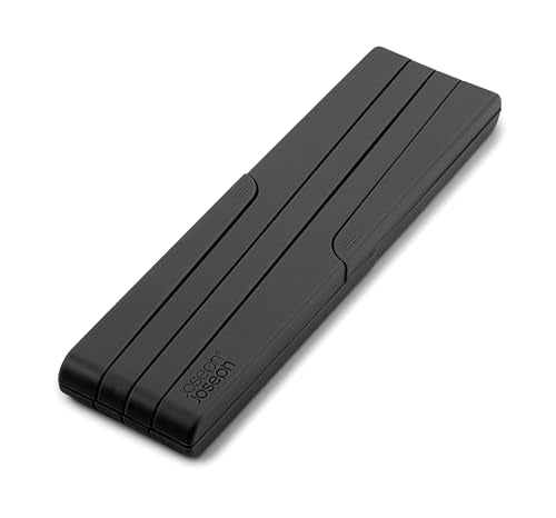Joseph Joseph Stretch Folding Silicone Trivet for Hot Pots and Pans, Expanding Nonslip Stand, Heat Resistant mat for Kitchen Worktop - Black