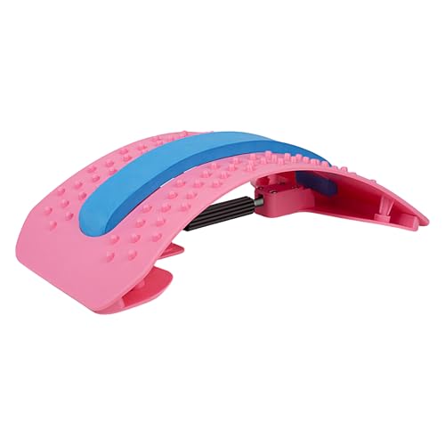 Back Stretcher Board,Spine Corrector Waist Support,Lumbar Stretcher for Lower Back - for Sleeping Yoga Pilates Home Travel Dorm Women Men Adults Seniors - color: Pink