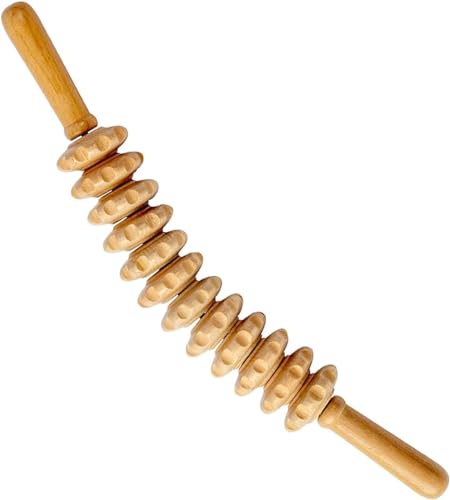 Wood Therapy Massage Tools,Handheld Fascia Blaster Tool for Muscle Relief, Lymphatic Drainage Body Sculpting Anti Cellulite Massager for Women and Men (12 Wheel)