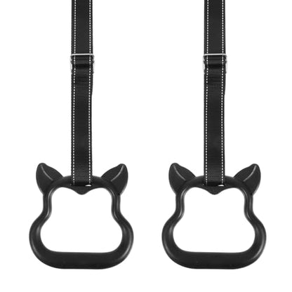 ’s Gymnastics Rings Set with Adjustable Straps and Non-Slip Grips, Black Foldable 1m Hanging Rings for ’ Strength Training and Pull-up Exercise Equipment