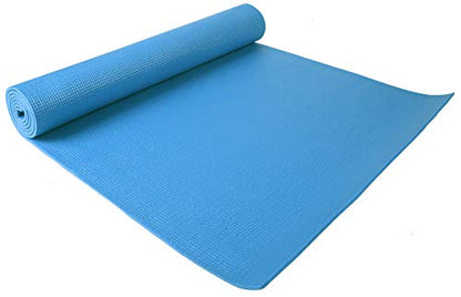 Fitvids All Purpose 1/4-Inch High Density Anti-Tear Exercise Yoga Mat with Carrying Strap, Multiple Colors - color: Blue
