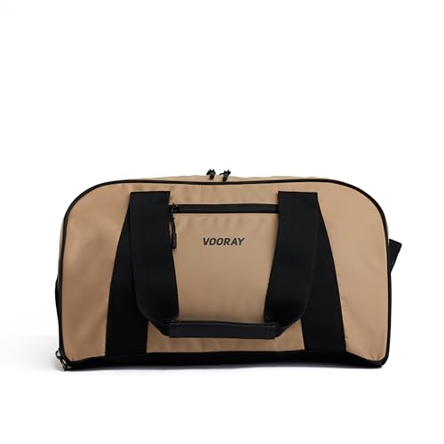 Vooray Burner Duffel Bag - 23L Small Gym Bag for Women and Men with Shoe Compartment, Lightweight Travel Duffel for Training, Sports, Overnight Use - color: 23L - Camel