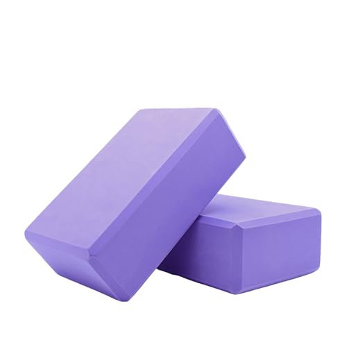 Yoga Blocks 2 Pack, Supportive Latex-Free Eva Foam Soft Non-Slip Blocks with Beveled Edges for Yoga, Pilates, Meditation - Yoga Accessories for Stability, Balance, Deepen Stretches