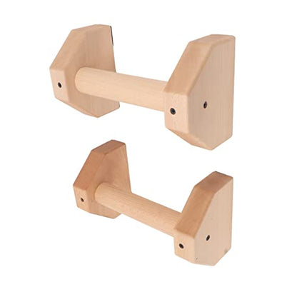 2pcs Wooden Push Up Handles, Anti - Slip Beech Wood Pushup Bars with Silicone Pads, Joint - Friendly Parallettes for Calisthenics Handstands Home Gym Use