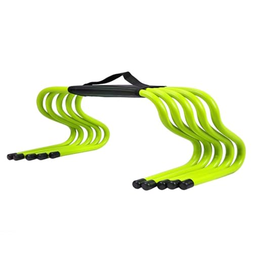 5 Pcs Agility Hurdles Training Equipment, Indoor Outdoor Sports Practice Hurdles with Carry Strap, Track and Field Jumping Workout Obstacles (Green 15Cm (5 7/8)