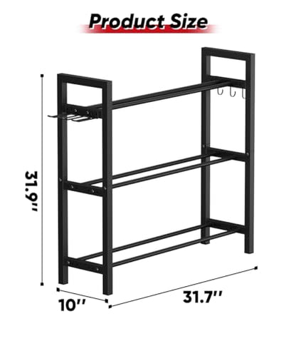 Adjustable Dumbbell Rack, Weight Storage Stand Holder for Dumbbells & Kettlebells, Heavy-Duty Metal Home Gym Workout Organizer with Hook for Gym Equipment Accessories (Rack Only)