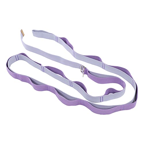 Yoga Stretching Strap, Yoga Strap for Flexibility Training, 3.1m Oxford Cloth Leg Stretcher Strap with Foam Handle and Stainless Steel Buckle, for Gym Dance Physical - color: Purple