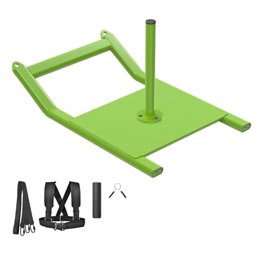 Kipika Weight Sled, Workout Sled, Fitness Strength Training Sled, Speed Training Sled for Athletic Exercise, Speed Improvement, Easily Through Obstacles, Suitable for 1" & 2" Weight Plate - color: A- Green