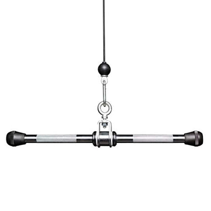 REP Fitness LAT Pulldown and Low Row Cable Machine Attachments and Functional Trainer Attachments – Curl Bar, D-Handle, Ankle Cuff, Tricep Rope, Sports Handle, Straight Bar, Row, Chinning Triangle - style: Straight Bar Pro Style