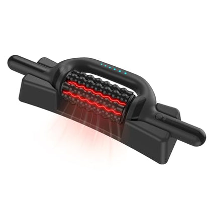 Electric Rolling Massager with Redlight, Handheld Percussive Roller Massger - color: Black