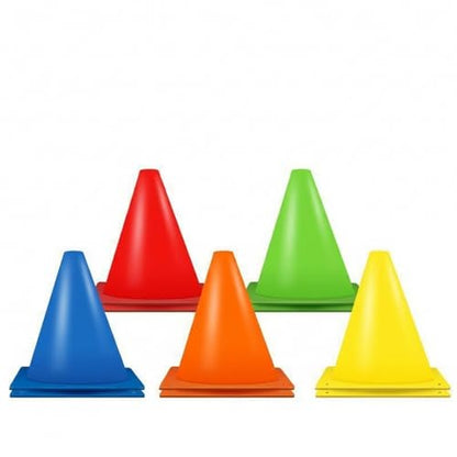 Sports Training Cones Set of 10, Stackable Agility Markers for Soccer Basketball Skating Drills, Durable Plastic Field Equipment (Set of 10) - size: 7.87 x 7.87 x 7.09"