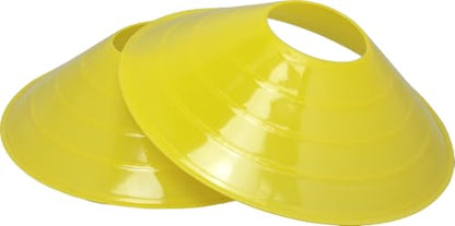 BlueDot Trading High Visibility Sports Cones for Agility Training, Soccer, Football, Field Cone Boundary Markers for Adults, 20-Pack, Yellow with Holder