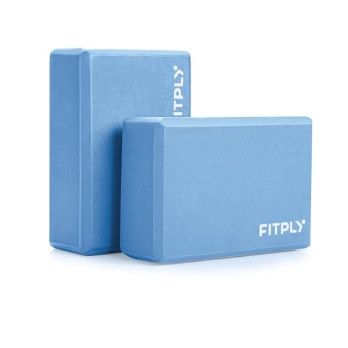 Yoga Blocks 2 Pack - Non-Slip Yoga Brick & Foam Blocks Yoga Set, High-Density Pilates Block for Stretching, Meditation, and Exercise Blocks Foam, Ideal for Deep Poses - color: Blue